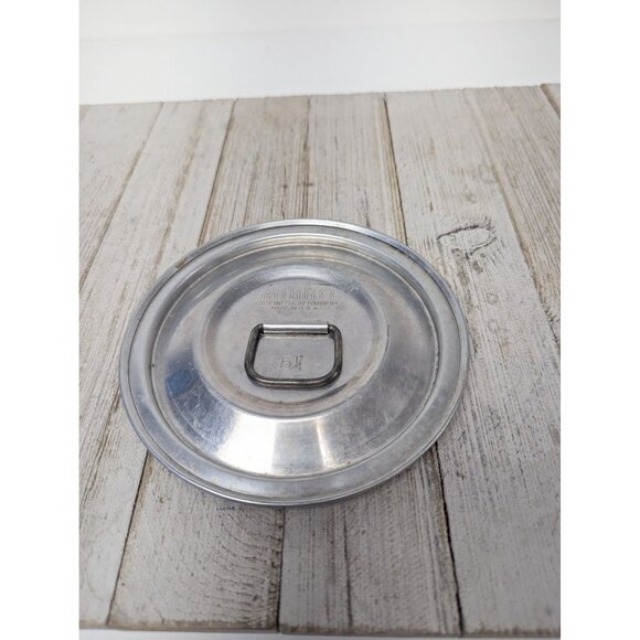 Vintage Aluminum Mirro #3 Safety Ring Pot Cover Round Metal Lid 5 1/4" - Picture 4 of 5